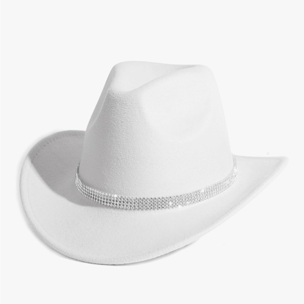 White Jeweled Cowboy Hat - Picture 2 of 5
